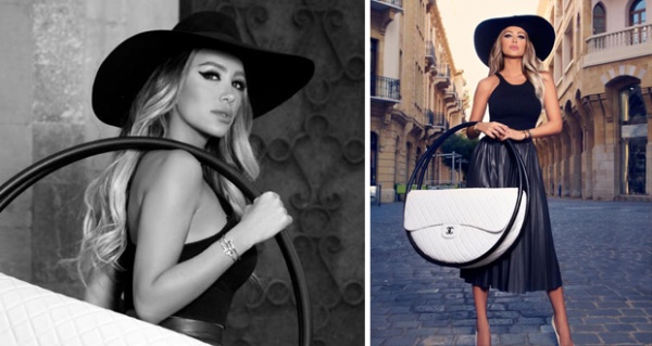 النجمة مايا دياب والحقيبة عملاقة النجمة مايا دياب والحقيبة عملاقة