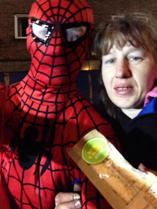 Anonymous 'Spider-Man' Feeds Homeless At Night