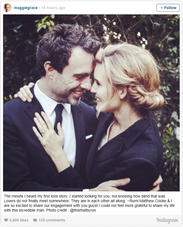 'Taken' star Maggie Grace is truly taken! 'Taken' star Maggie Grace is truly taken!